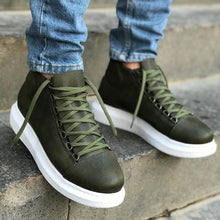 Load image into Gallery viewer, MEN HIGH SNEAKERS GREEN
