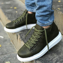 Load image into Gallery viewer, MEN HIGH SNEAKERS GREEN
