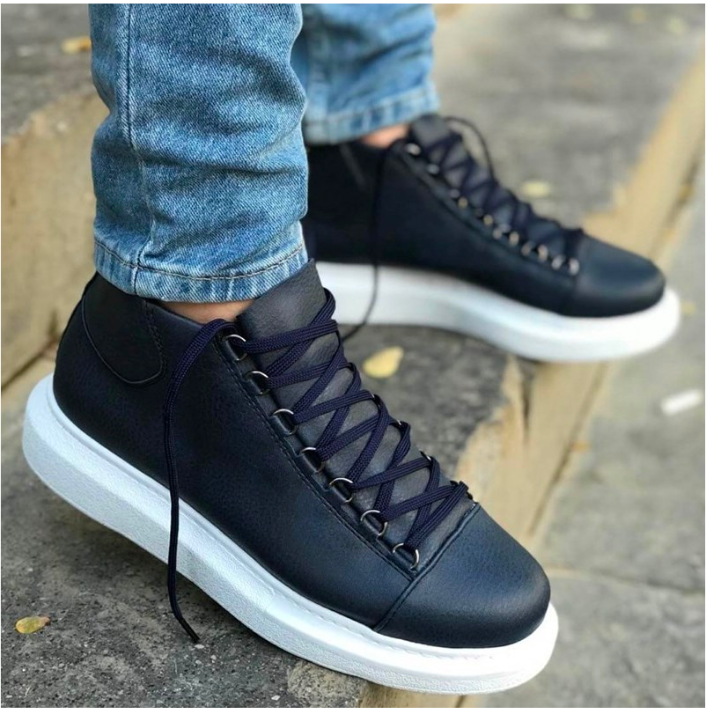 MEN HIGH SNEAKERS BLUE