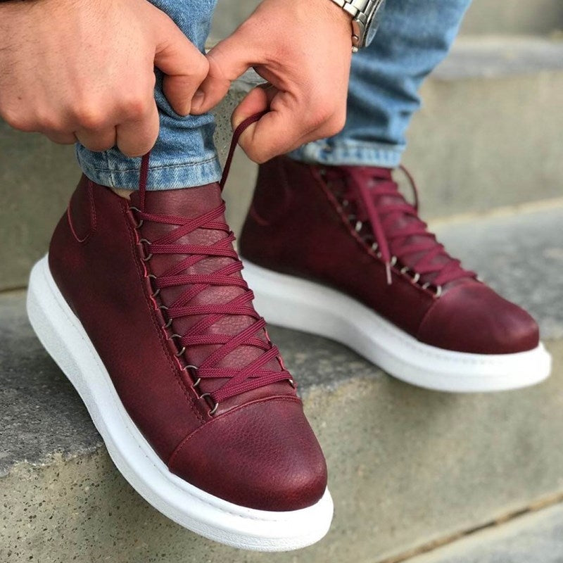 MEN HIGH SNEAKERS RED