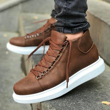 Load image into Gallery viewer, MEN HIGH SNEAKERS BROWN
