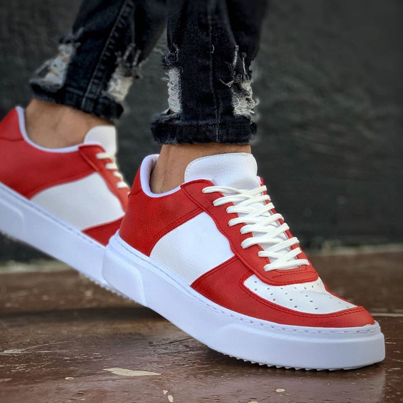 MEN CASUAL SNEAKERS RED/WHITE